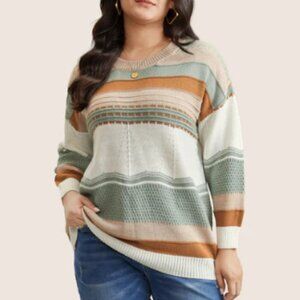 BloomChic Supersoft Essential  Striped Round Neck  Sweater